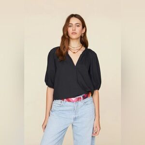 Xirena Jules Top in Black 100% Cotton M